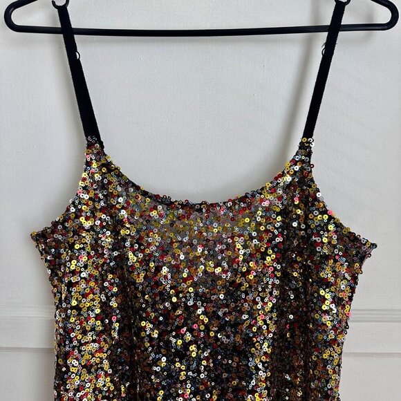 Free People Intimately Size M Multicolor Sequin Slip Dress Colorful Party - Picture 3 of 12